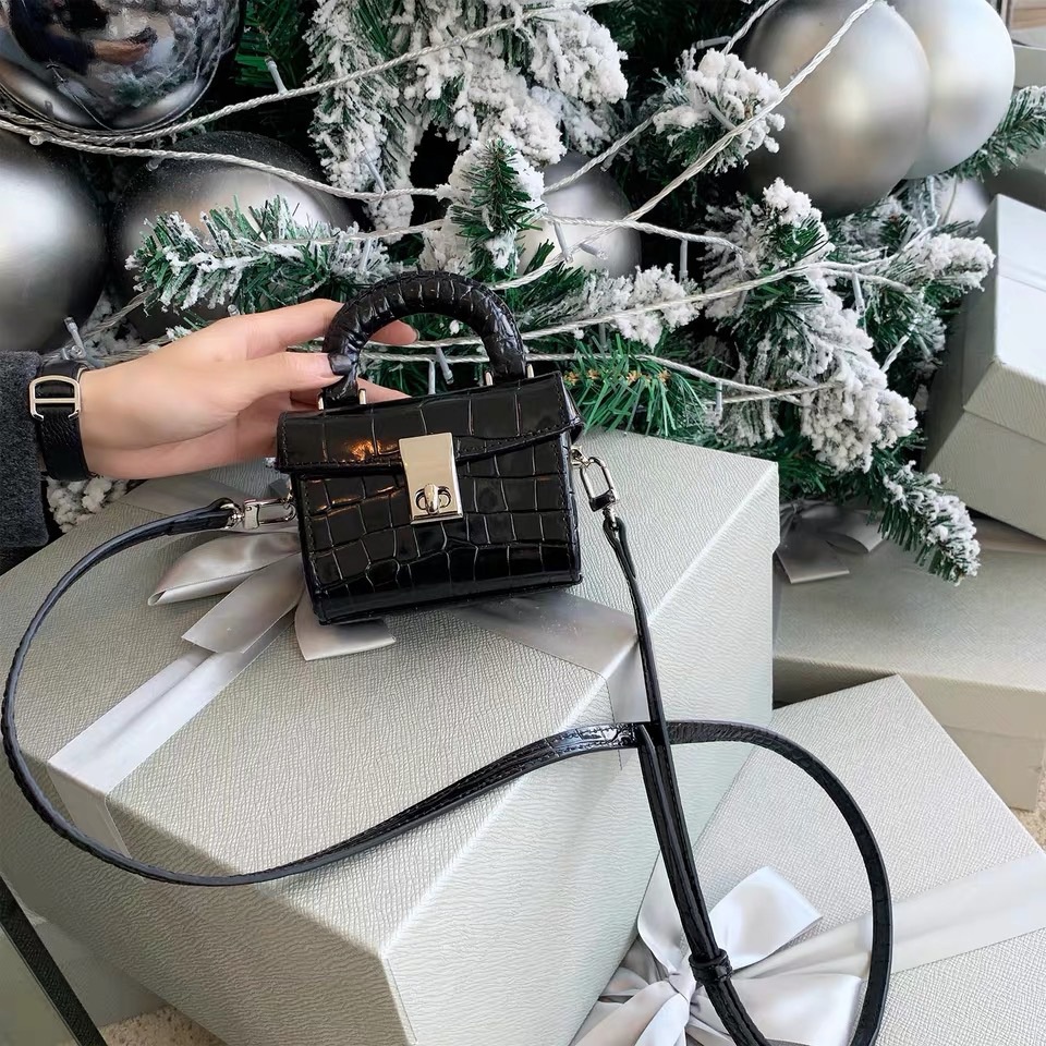 Trực Tuyến Nổi Tiếng VC Asigo Túi Xách Vuông Nhỏ Hình Vuông Họa Tiết Da Cá Sấu Thời Trang Mới