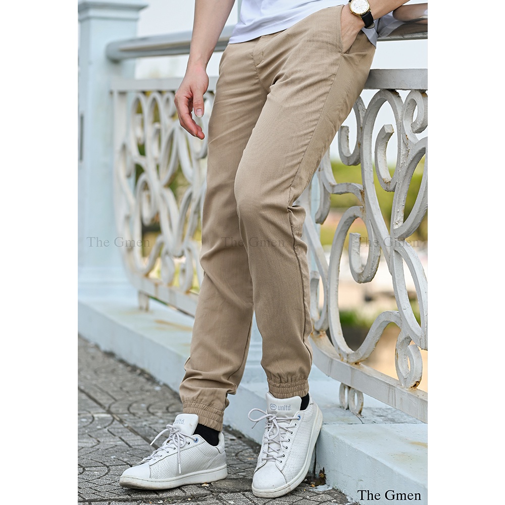 Quần jogger nam The GMEN Flex Jogger chất liệu linen lưng thun co giãn