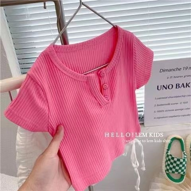 Áo thun cotton không tay thêu 2022 Mới phong cách Hàn Quốc Nhật Bản Cô gái thời trang mùa hè