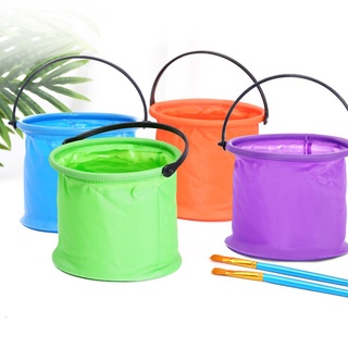 Xô Gấp Gọn 4 Màu Tùy Chọn - Xô 2 Ngăn Đựng Nước, Vệ Sinh Cọ Vẽ Tranh, Chứa Mồi Câu Cá Xếp Được