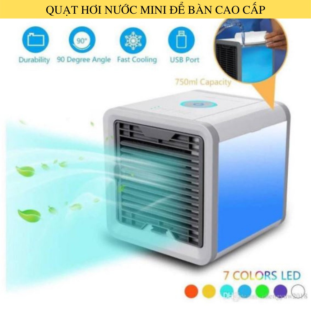 Quạt Hơi Nước Mini Để Bàn Siêu Nhỏ Gọn - Quạt Điều Hòa Mini Có Khay Chứa Đá Làm Mát Cực Nhanh