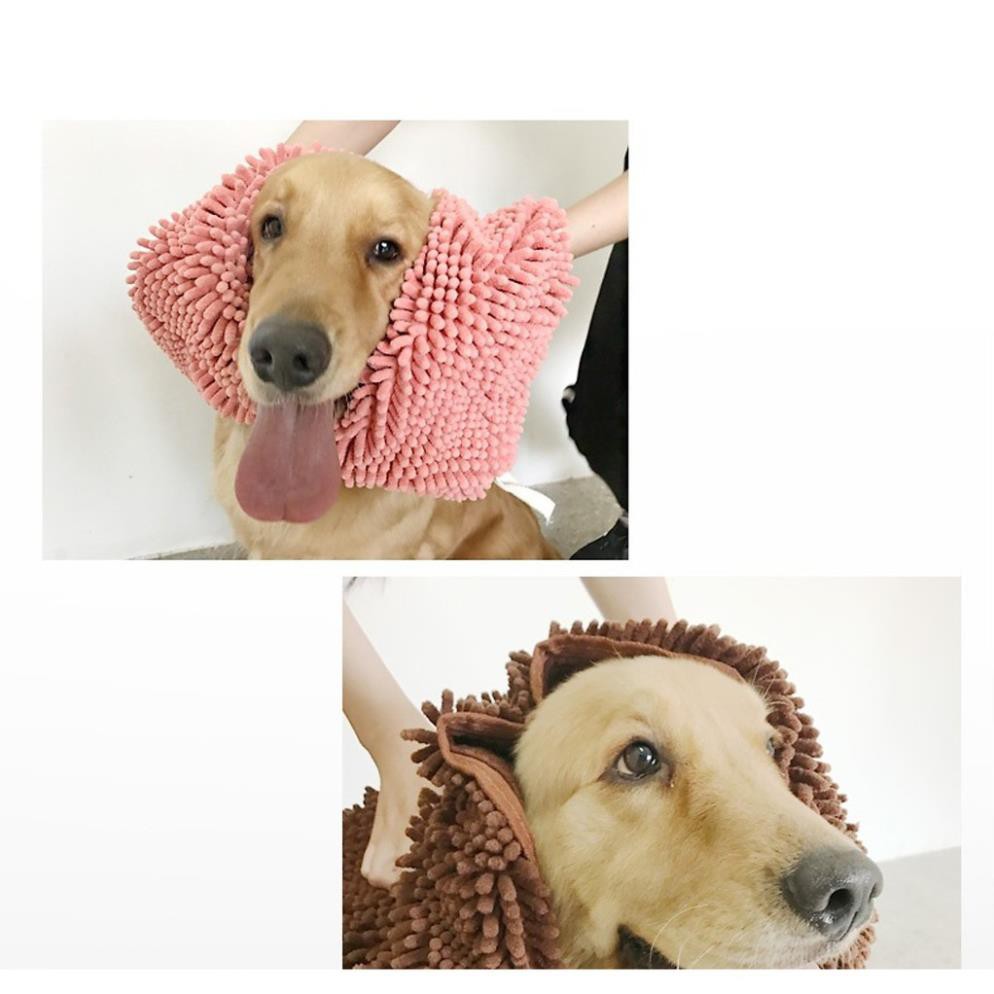 Hanpet.GV- Khăn tắm chuyên dụng cho chó mèo (chọn 3 size, màu ngẫu nhiên)- Dạng khăn bông lau mình cho thú cưng