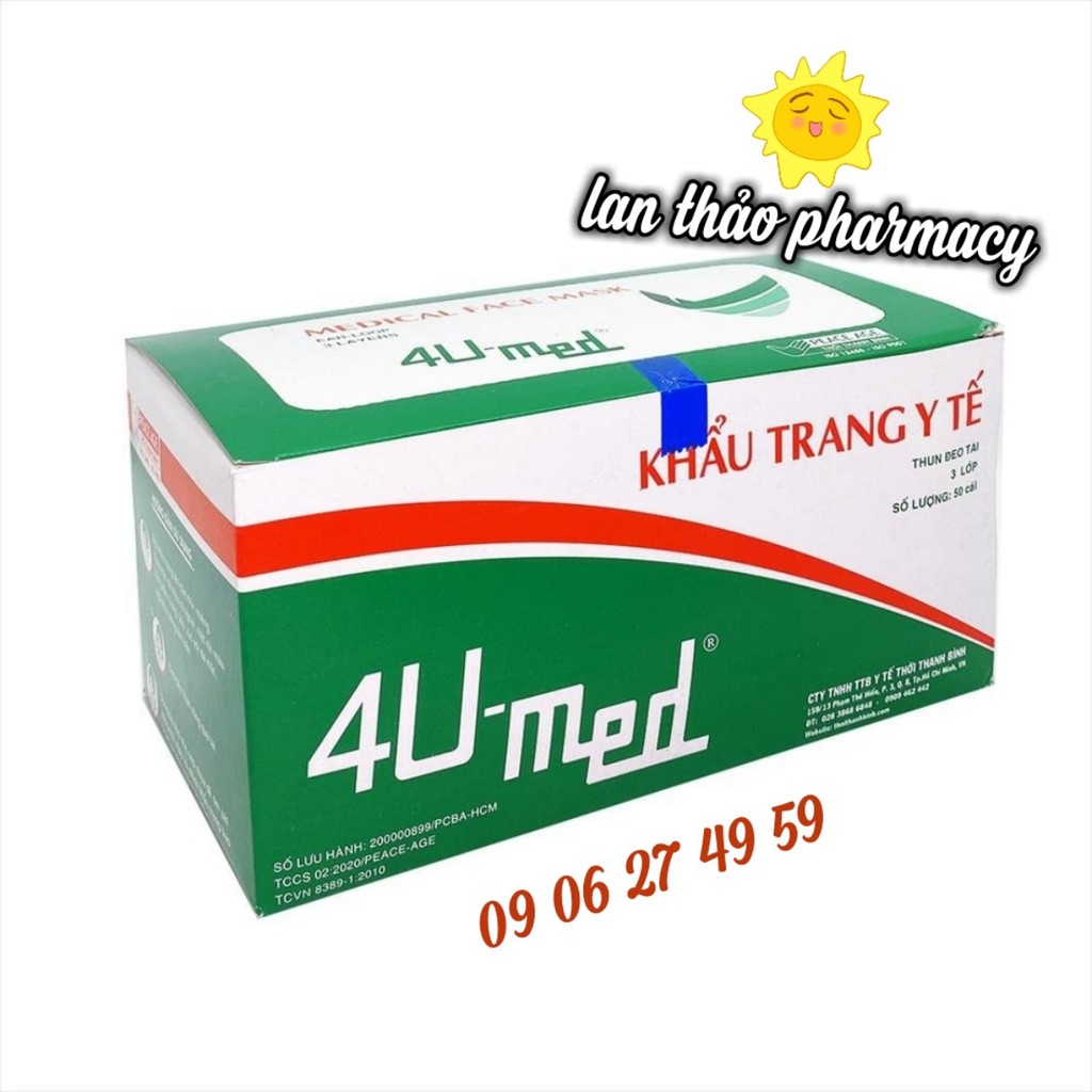 KHẨU TRANG Y TẾ 4U HỘP 50 CÁI