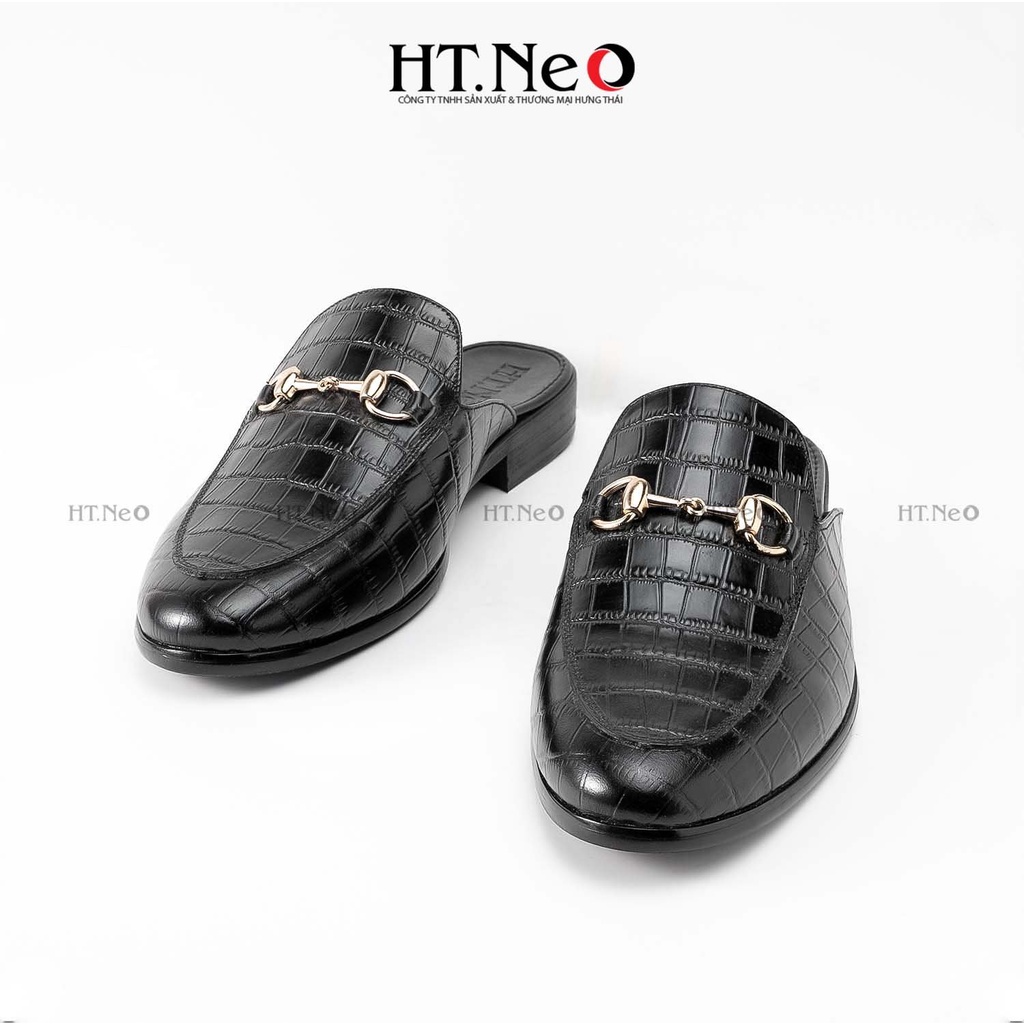 Sục nam da bò thật - Giày sục nam đẹp HT.NEO Da bò dập vân cùng đế phíp cực kì sang trọng và quý phái S002 | BigBuy360 - bigbuy360.vn