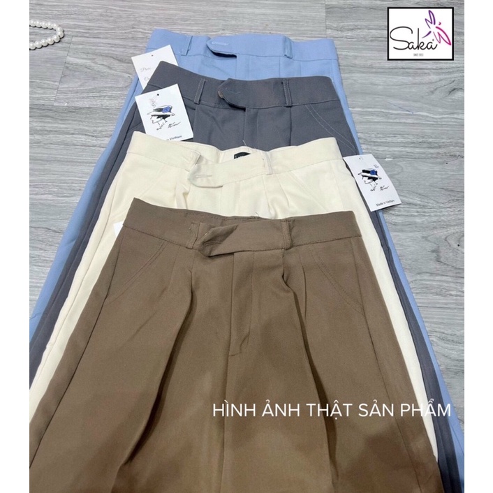 Quần suông dài lưng cao nữ nhiều màu thời trang