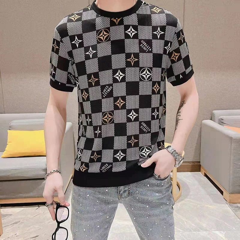 Áo Thun Tay Ngắn Dáng Ôm Vải Lụa Lạnh Phối Lưới Thoáng Khí Kiểu Hàn Quốc Cá Tính Cho Nam