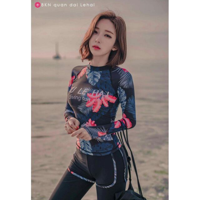 Bộ bơi Lehai dài tay CỰC CHẤT hàng cao cấp, tôn dáng, che khuyết điểm, thích hợp với mọi hoạt động dưới nước