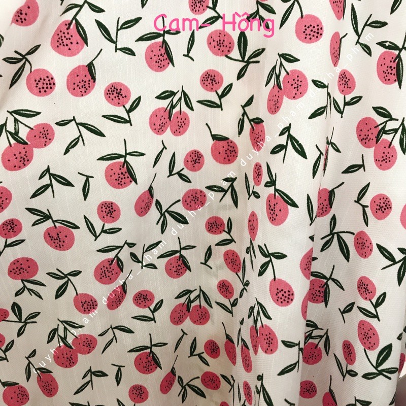 VẢI TƠ PHÁP HOẠ TIẾT TRÁI CAM NHỎ