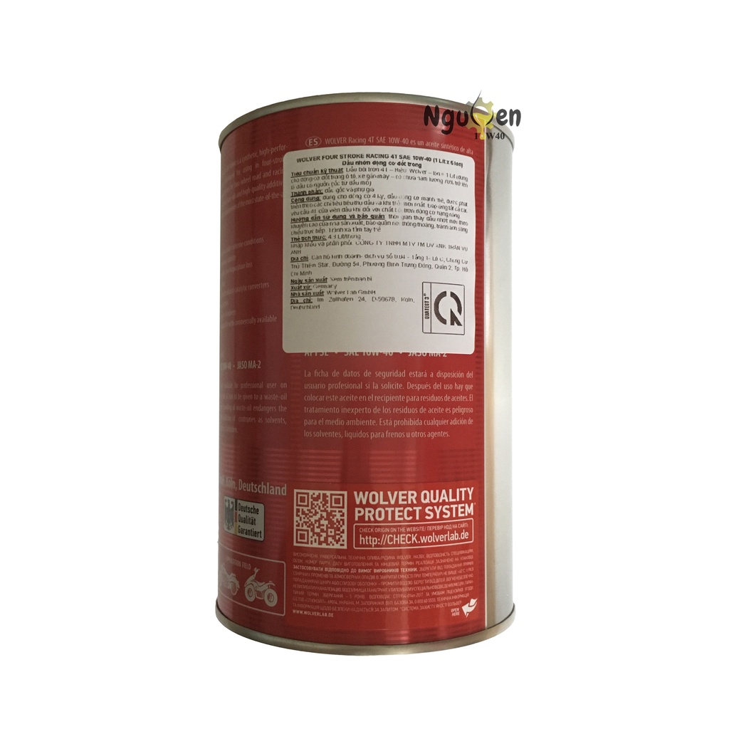 Nhớt Wolver Racing 10w40 1 lít