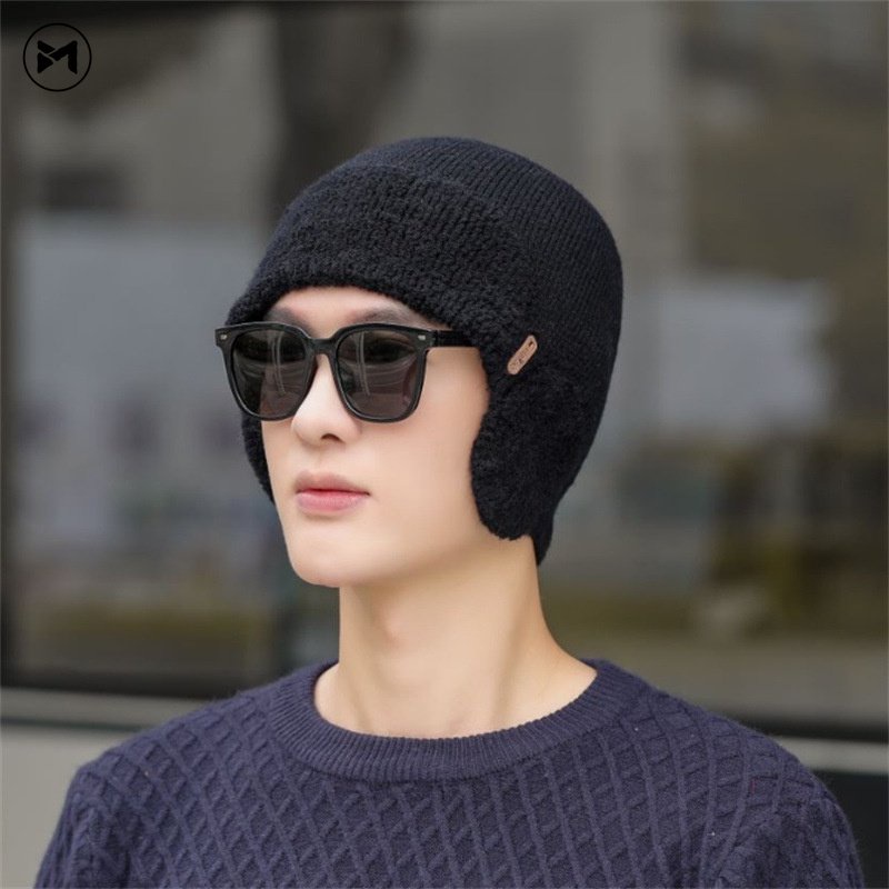 Mũ Len Trùm Tai Chống Lạnh Giữ Ấm Mùa Đông Phong Cách Hàn Quốc Mới 2022 Cho Nam