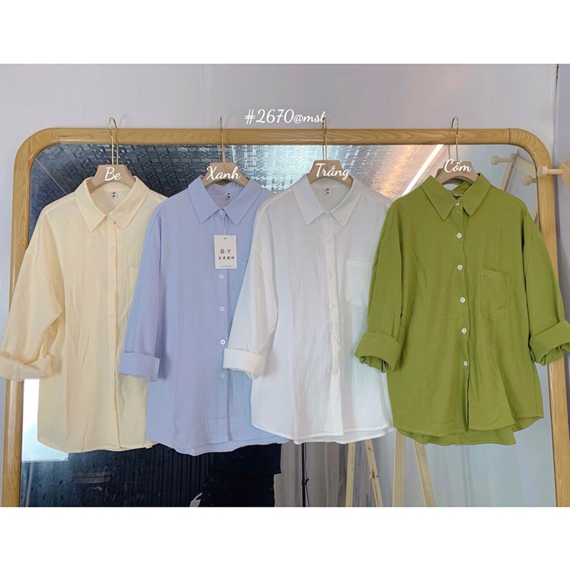 Áo Sơ Mi Trơn Dáng Basic Hàng Quảng Châu M2670-Teen 888