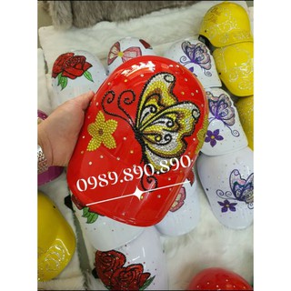 NÓN BẢO HIỂM ĐÍNH ĐÁ BƯỚM VÀNG