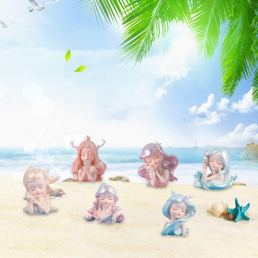 Đồ trang trí Cô Gái Đại Dương Bằng Nhựa Resin Sáng Tạo Để Bàn Trang Trí