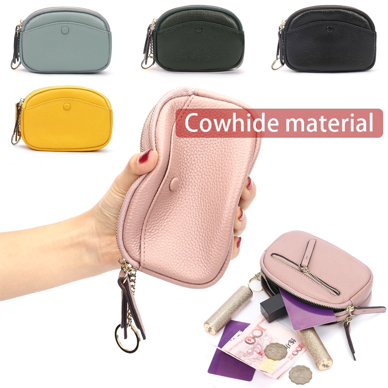 Ví Da Mini Đựng Tiền Xu Có Khóa Kéo Đơn Giản Thời Trang