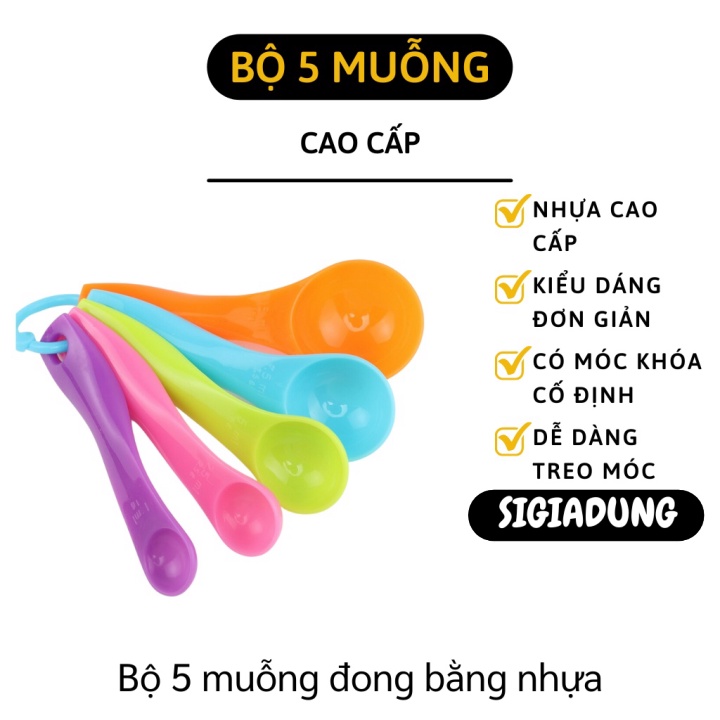 [SGD] Muỗng Đo Lường - Bộ 5 Muỗng Thìa Đong Định Lượng Gia Vị, Làm Bánh Nhiều Kích Cỡ 9599