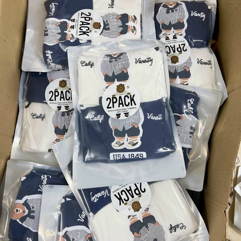 COMBO 2 ÁO GẤU COTTON CHO NỮ TÚI ZIP