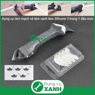 Dụng cụ làm sạch và vuốt keo silicone đa năng 3 trong 1 (đầu kim loại)