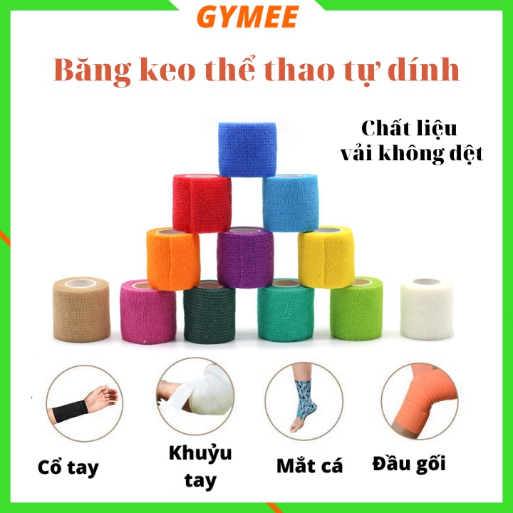 Băng keo thể thao tự dính Băng cuốn chân tay thể thao cao su non chống chấn thương hỗ trợ thi đấu tập luyện bóng đá y tế