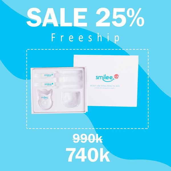 [FREE SHIP + Ưu đãi thêm 10%] Bộ kit tẩy trắng răng tại nhà Smilee - Hàng nhập khẩu USA - ISO 22716 - 2007