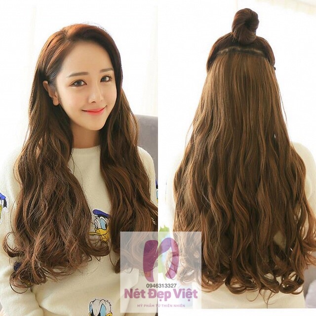 Tóc Giả Kẹp Thả Xoăn Bằng Sợi Tơ Nhân Tạo