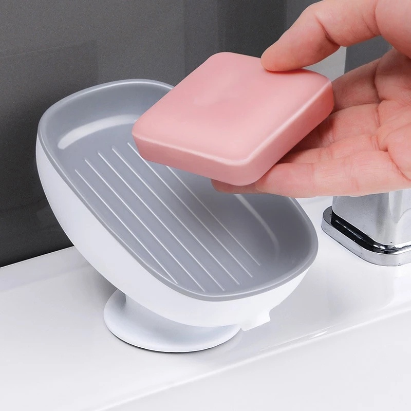 Giá Đỡ Xà Phòng Hai Lớp Tự Dính Sáng Tạo Có Giác Hút Chống Trượt Cho Phòng Tắm / Nhà Bếp