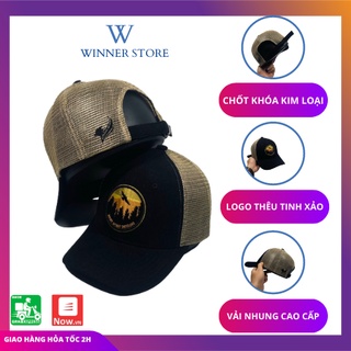 Mũ lưỡi trai, nón kết phối lưới thêu logo eagle vải nhung tăm cao cấp