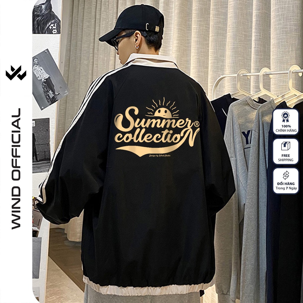 Áo khoác dù WIND unisex form rộng Summer cardigan thời trang nam nữ oversize ulzzang