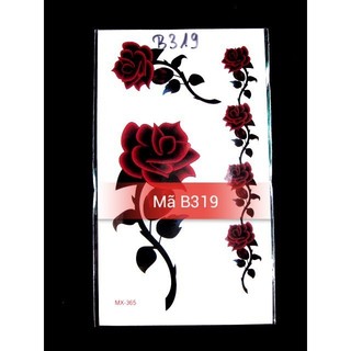 Xăm dán tattoo hoa hồng B319