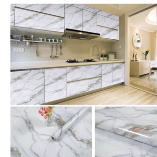 5M decal giả đá tráng nhôm cho nhà bếp keo sẵn khổ 60cm