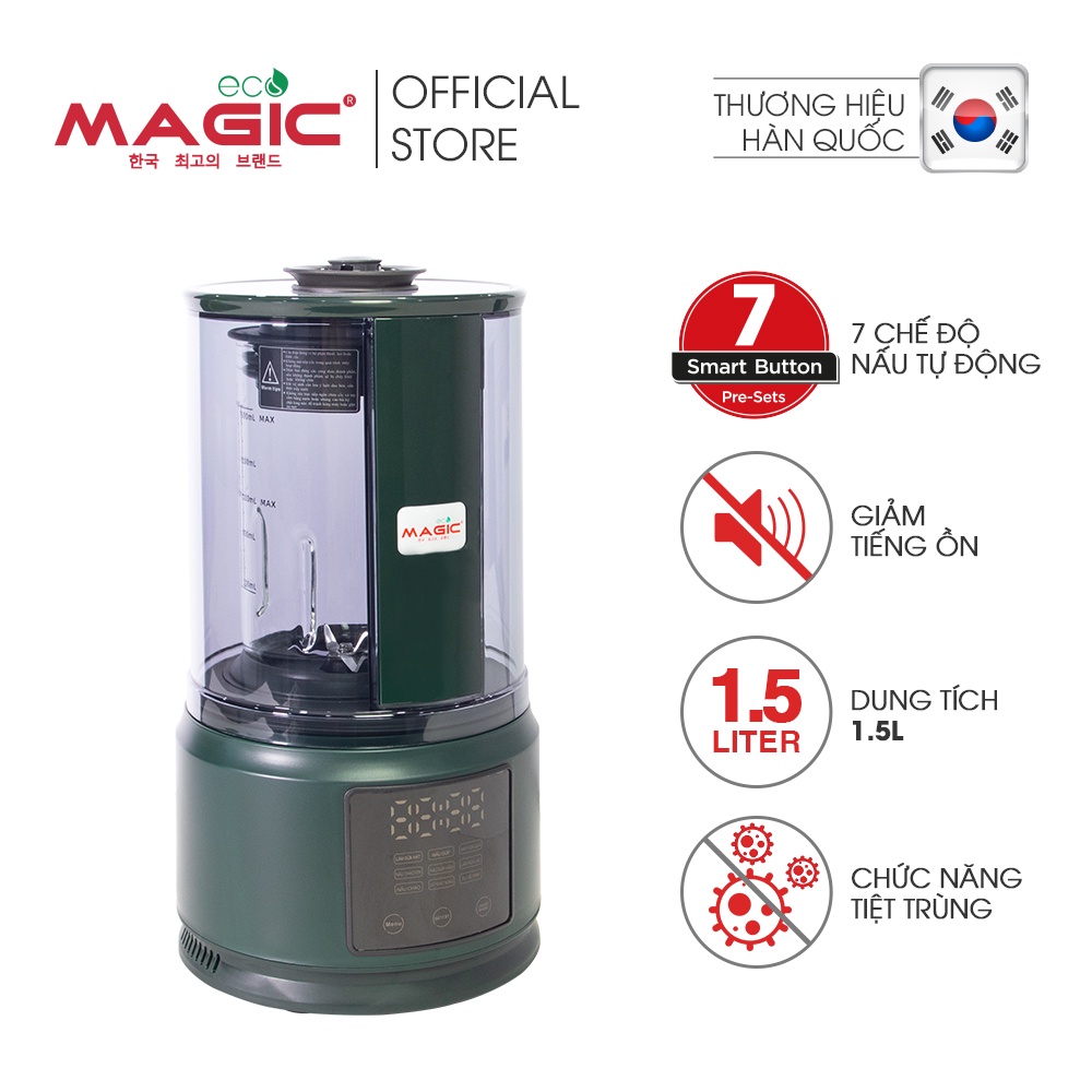 Máy làm sữa hạt đa năng giảm tiếng ồn Magic Eco AC141,9 chương trình nấu tự động,tự động vệ sinh,bảo hành chính hãng