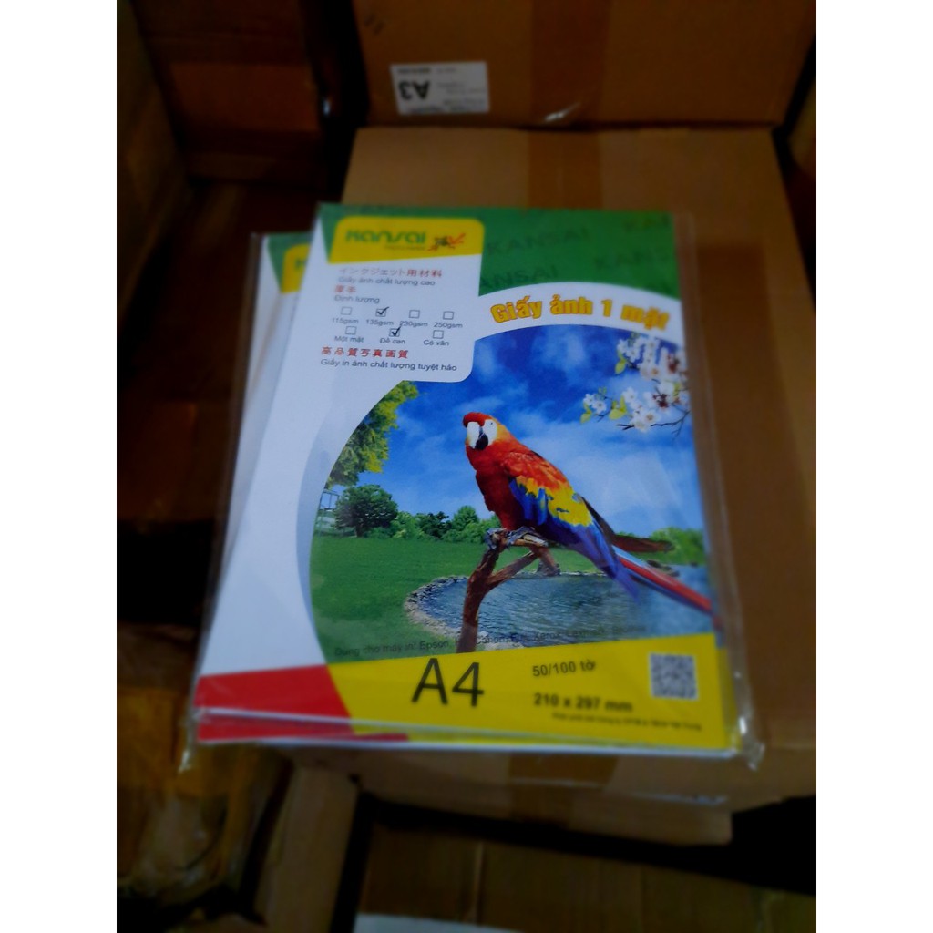 Giấy ganh bóng KANSAI 1 mặt A4 250 gsm