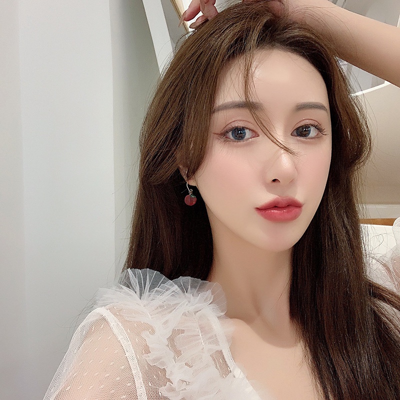 Khuyên tai kẹp không bấm lỗ chốt điều chỉnh K232 bằng hợp kim mạ vàng hình quả đào dáng midi Leous Accessories