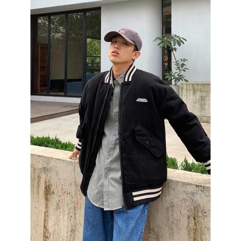 Áo khoác bomber bóng chày System, áo jacket lót bông 2 lớp nam nữ unisex ,MSW Town | BigBuy360 - bigbuy360.vn