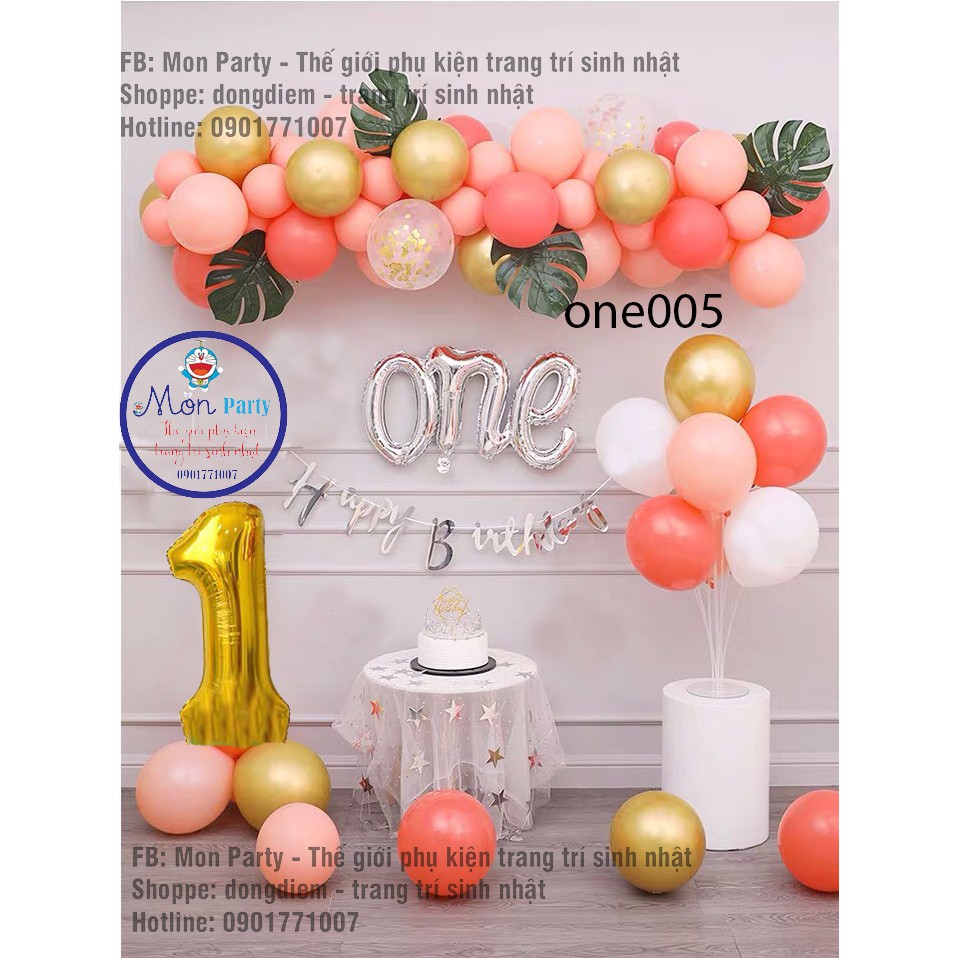 Phụ kiện trang trí sinh nhật Mon party set trang trí thôi nôi cho bé Hàn Quốc dễ thương đơn giản dễ làm tại nhà