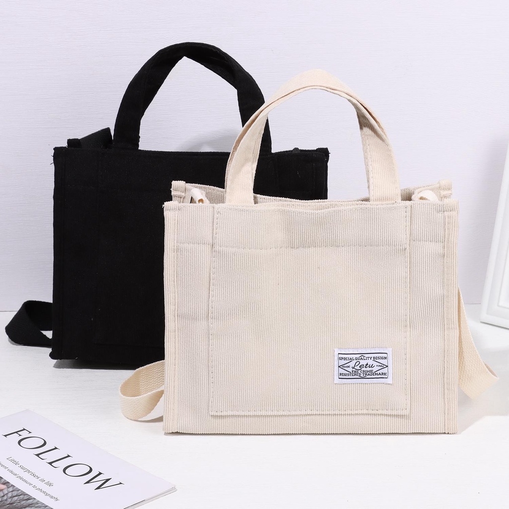 Túi Đeo Chéo Vải Nhung Kẻ Phối Khóa Kéo Thời Trang Dành Cho Nữ