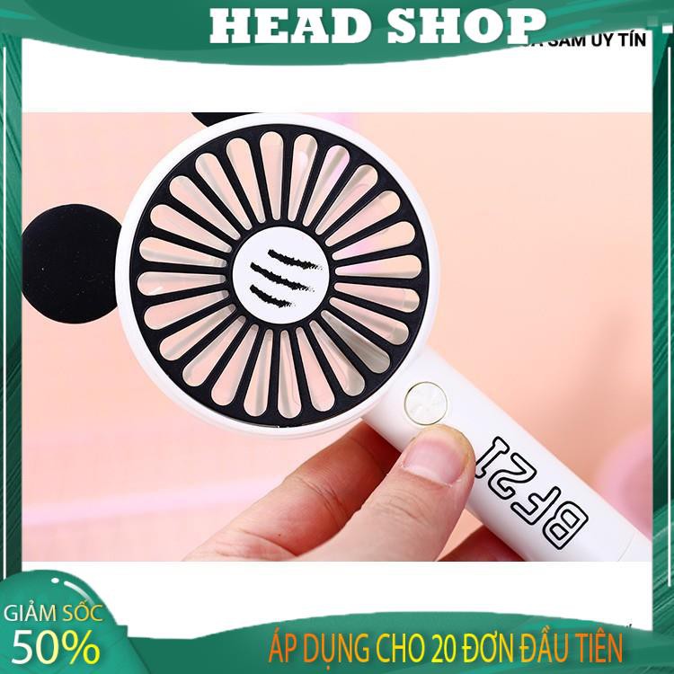 Quạt Mini Cầm Tay Pin Sạc 7 cánh Có Đế Để Bàn - Quạt mini cầm tay tích điện mẫu 3 HEAD SHOP