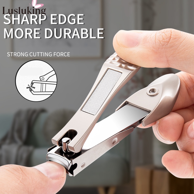 Lusluking Dụng cụ bấm móng tay LUSLUKING bằng thép không gỉ chống văng tiện lợi