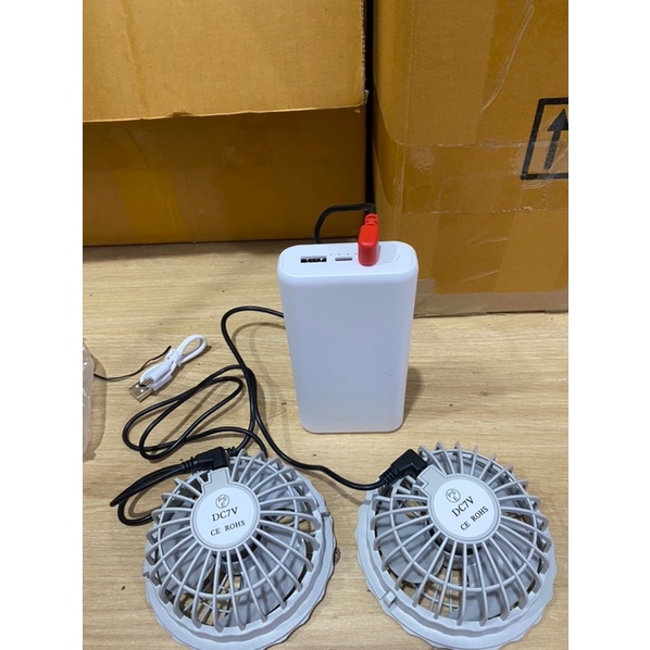 Phụ kiện quạt áo điều hoà pin 20.000 MAH chạy 9-11h mức 4-bảo hành 6 tháng
