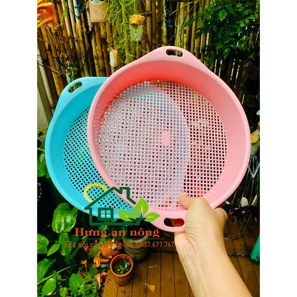 RSDAT - rổ, rây sàng lọc đất cát, đá sỏi đều hạt lỗ từ tầm 3mm size 26x24.5x5cm