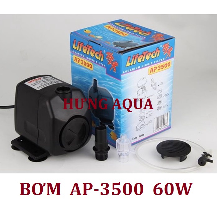 Bơm bể cá - máy bơm nước hồ cá, hồ thủy sinh, hòn non bộ, tiểu cảnh Lifetech AP-3100, AP-3500 chạy êm khỏe