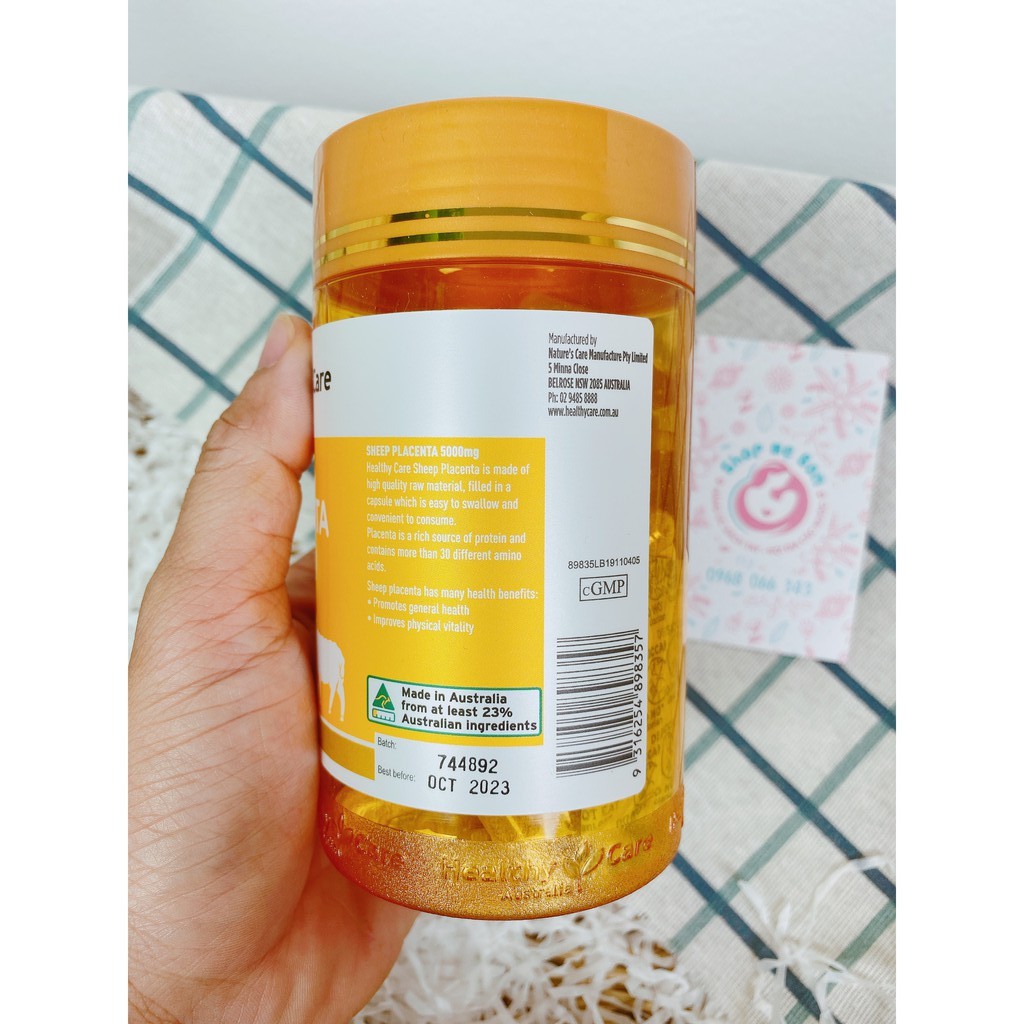 Viên Nhau Thai Cừu Úc Sheep Placenta Healthy Care 5000mg - 100 viên | BigBuy360 - bigbuy360.vn