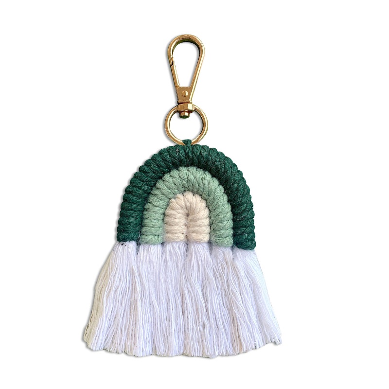 Móc Khóa Macrame Màu Cầu Vồng Phong Cách Boho Thời Trang Cho Nữ / Nam