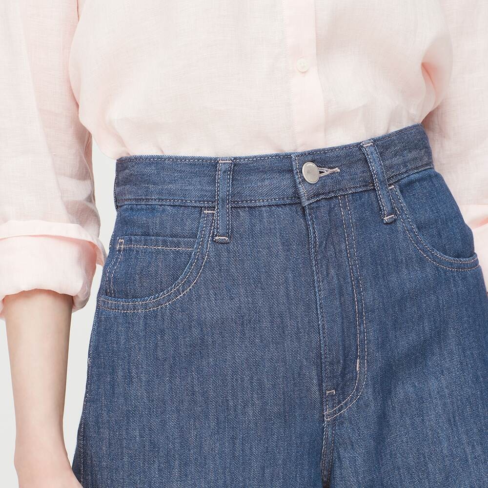 Quần bò nữ denim ống rộng thời trang, năng động của UNIQLO - Nhật Bản