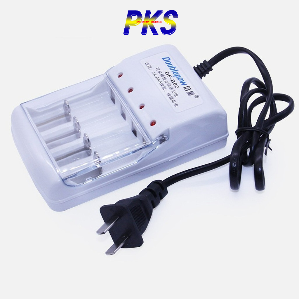 Bộ Sạc Pin Cho Pin Tiểu Sạc AA và AAA Doublepow Cao Cấp DP B02