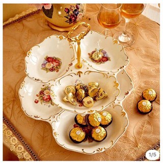 Khay đựng bánh kẹo 2 tầng