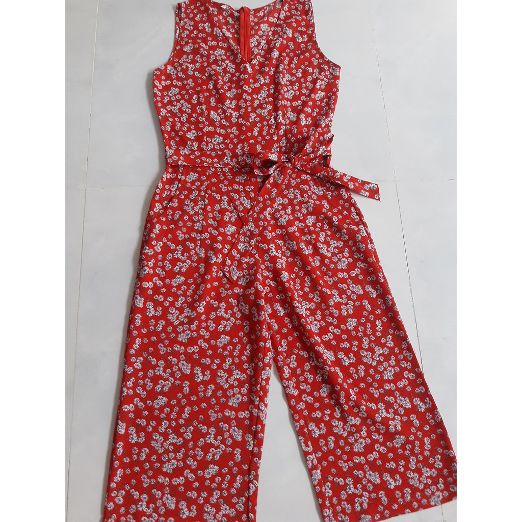 Jumpsuit hoa ống rộng