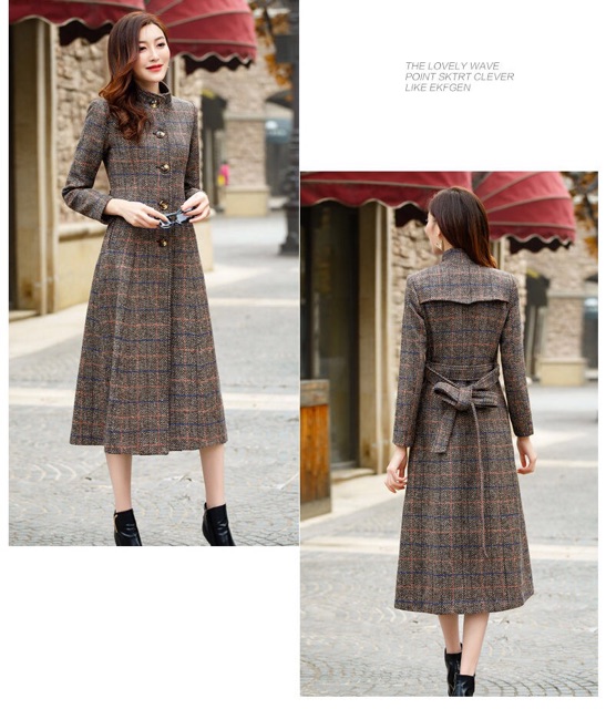 Áo choàng dạ sọc caro hàng nhập khẩu QCCC