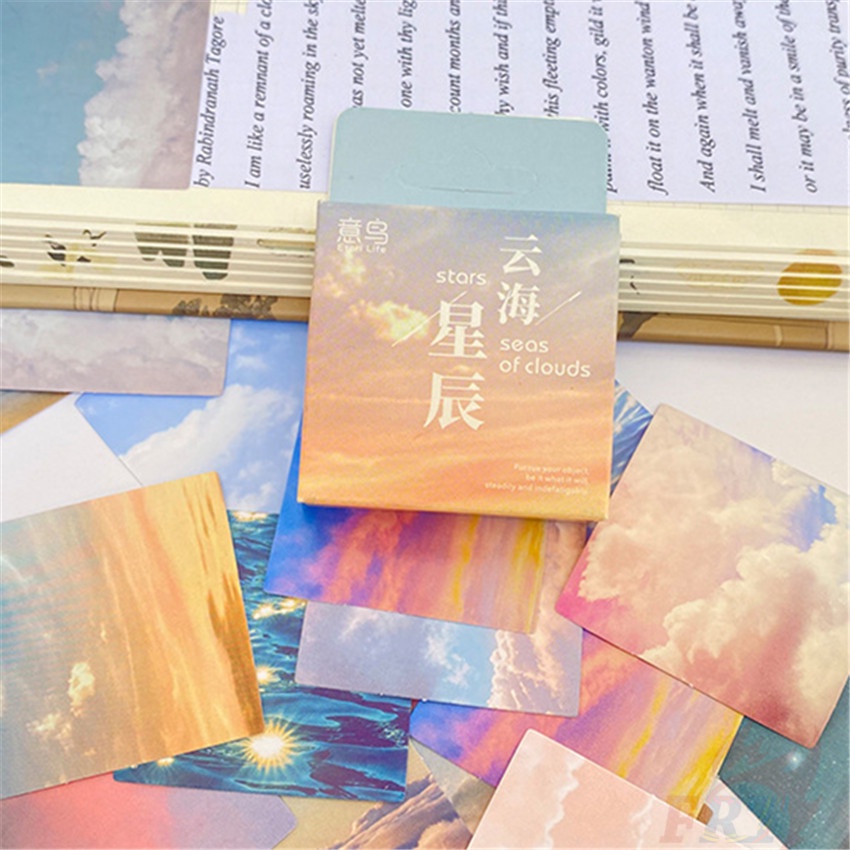 ❉ Hình Dán Đám Mây Và Sao Biển ❉ Hộp 45 Miếng Dán Sticker Trang Trí Sổ Lưu Niệm
