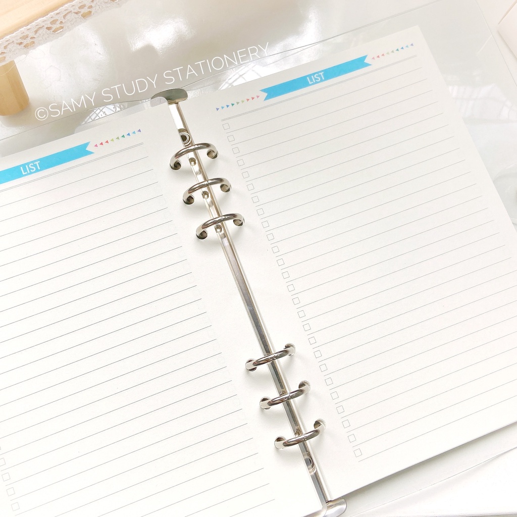 GIẤY REFILL SỔ CÒNG BINDER SIZE A5 Planner Take Note Trang Trí Sổ Tay Bullet Journal Take notes