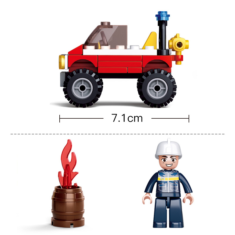 58 PCS Lego City Police Fire Truck Xe cứu hỏa đồ chơi cho bé Fire Truck mẫu mới